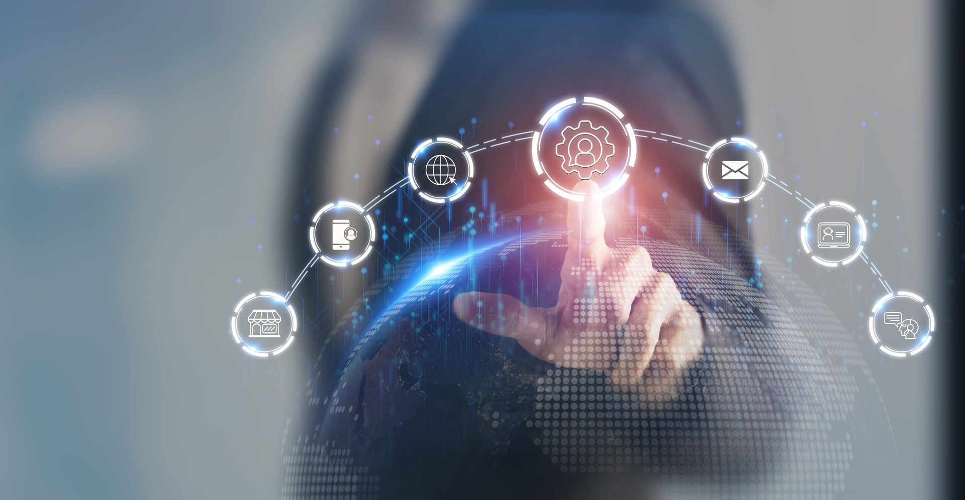 Customer contact channels, customer service concept. Using effective customer contact channels for customer support. Phone, email, social media, chatbots, live chat, video chat, web forms, faq pages.