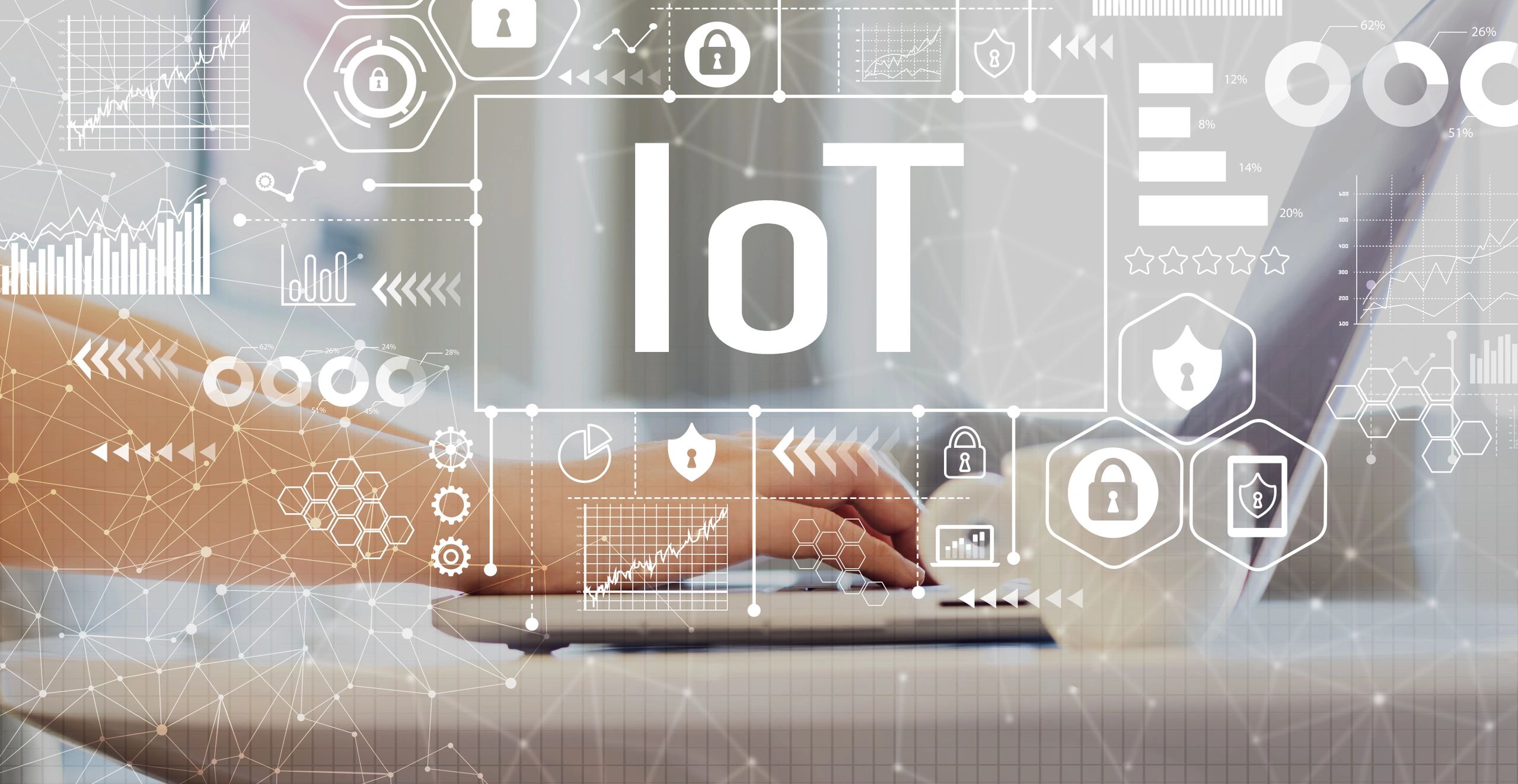 IoT with woman using a laptop on a